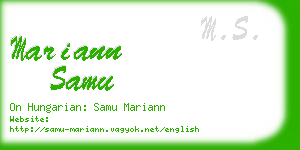 mariann samu business card